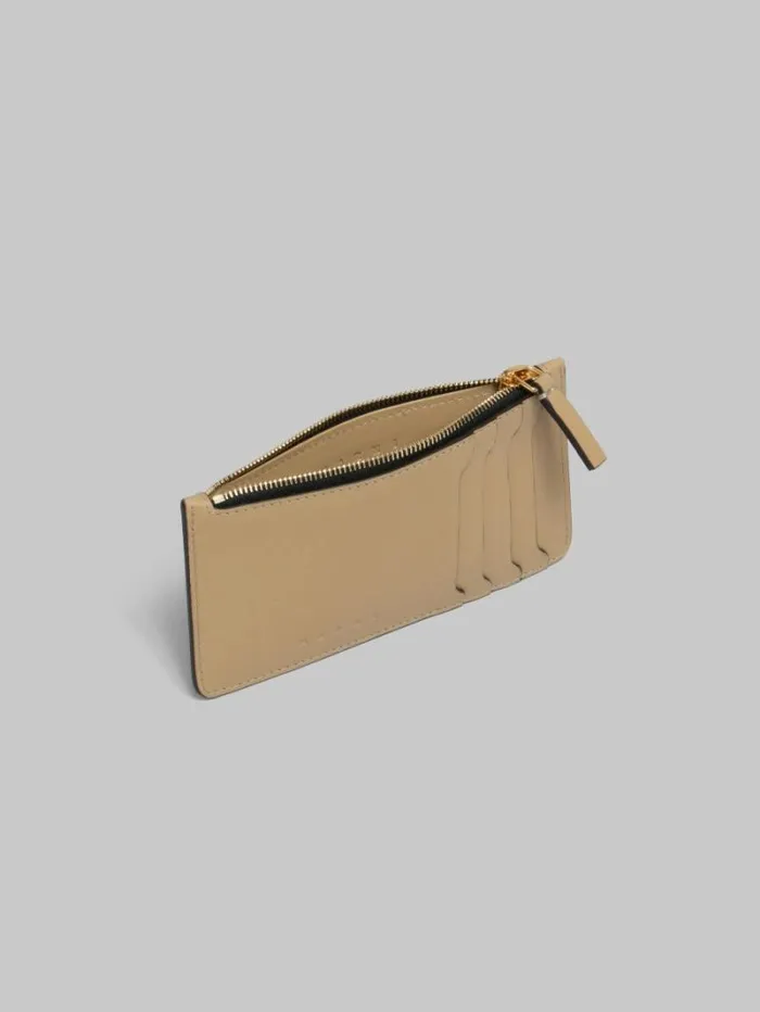 Women Marni Wallets and Small Leather Goods Beige Leather Card Case