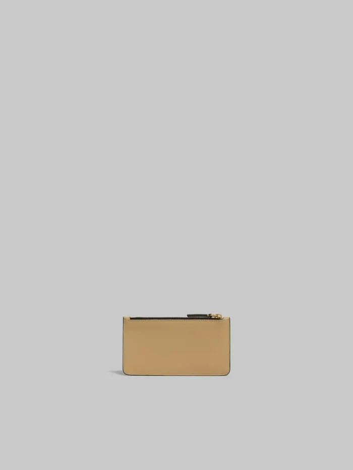 Women Marni Wallets and Small Leather Goods Beige Leather Card Case