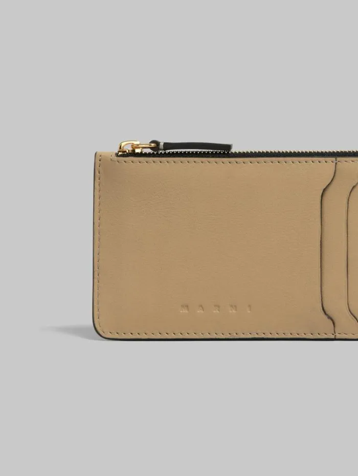 Women Marni Wallets and Small Leather Goods Beige Leather Card Case