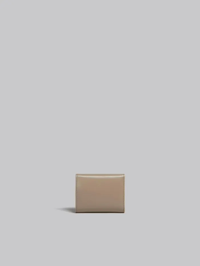 Women Marni Wallets and Small Leather Goods Beige Leather Trifold Prisma Wallet