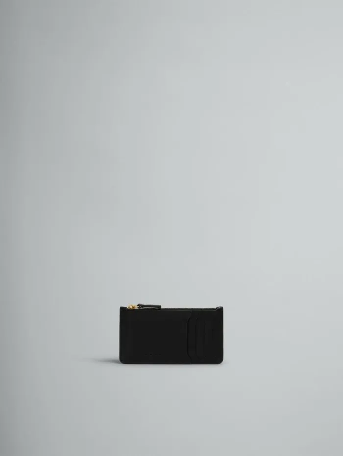 Women Marni Wallets and Small Leather Goods Black Leather Card Case