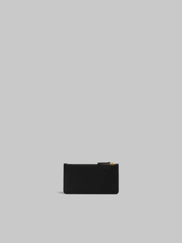Women Marni Wallets and Small Leather Goods Black Leather Card Case