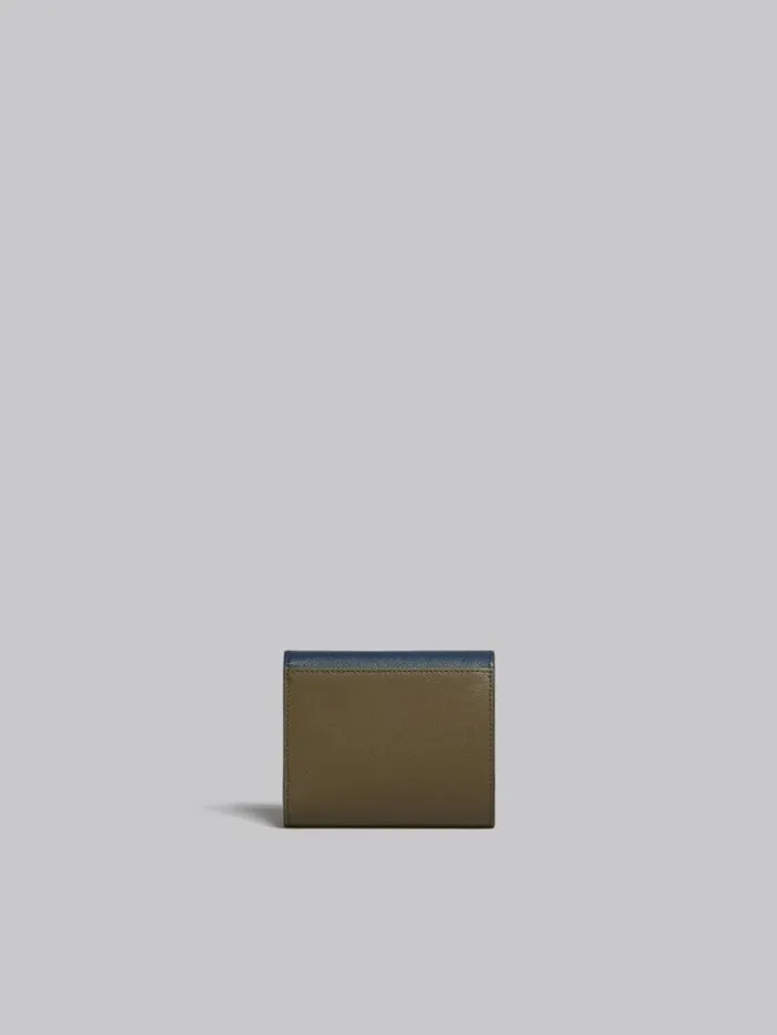 Women Marni Wallets and Small Leather Goods Blue White And Green Saffiano Leather Wallet
