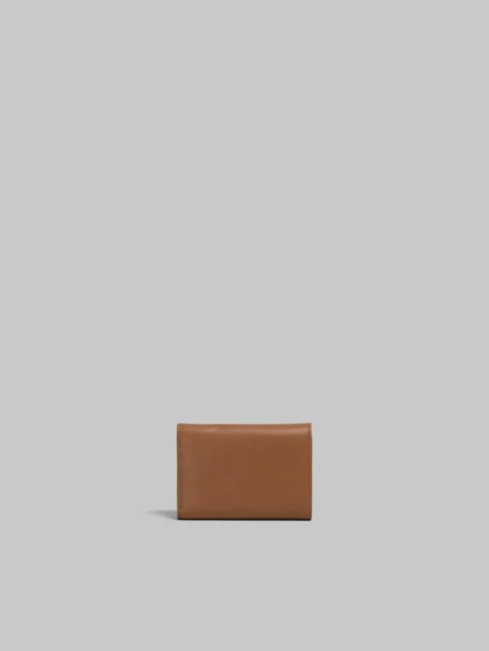Women Marni Wallets and Small Leather Goods Brown Leather Trifold Prisma Wallet