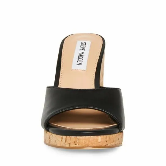 Women MARVELOUS BLACK LEATHER Black Leather Steve Madden Sandals Women MARVELOUS BLACK LEATHER Black Leather Steve Madden Sandals