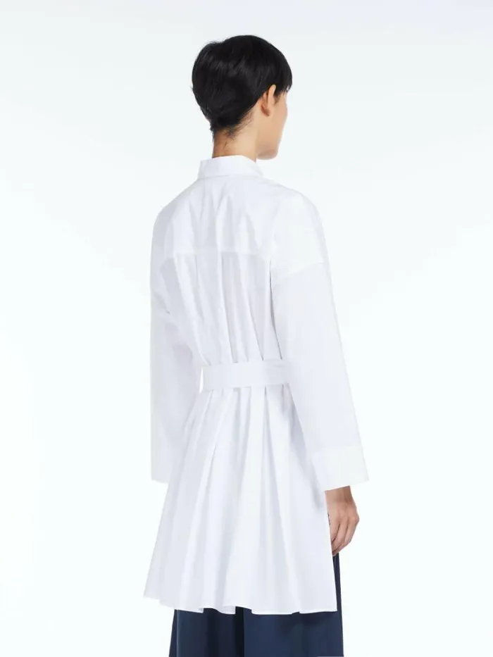 Women Max Mara Blouses Poplin Shirt With Belt White