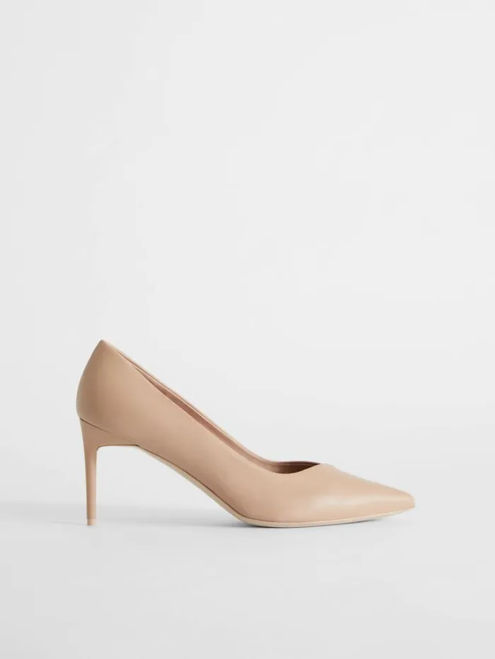 Women Max Mara Dcollet Nappa Leather Court Shoes Powder