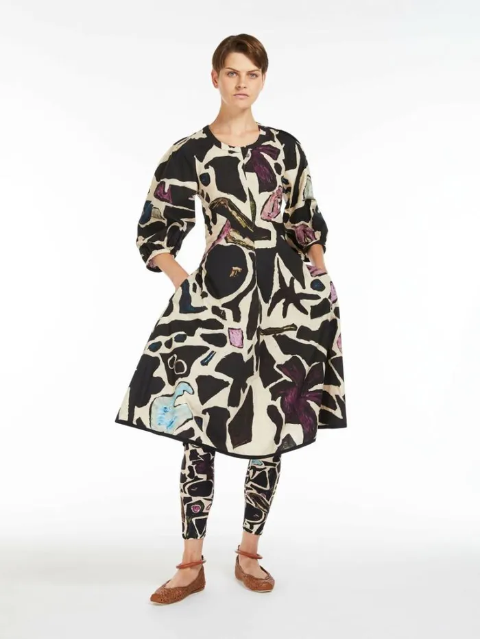 Women Max Mara Dresses Cotton Poplin Dress Beige