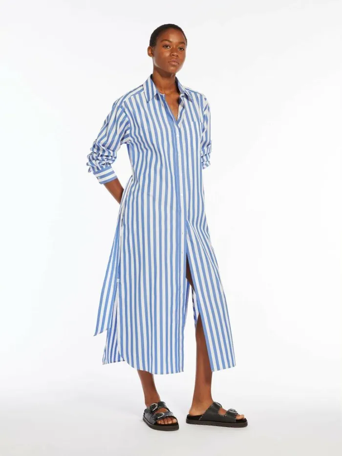 Women Max Mara Dresses Cotton Poplin Dress Light Blue