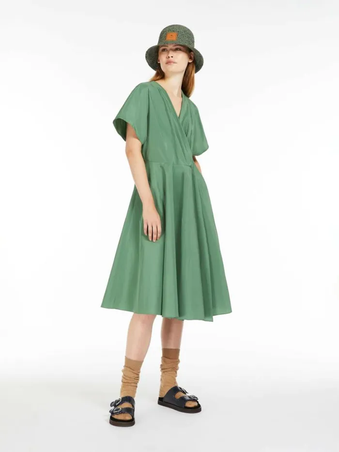 Women Max Mara Dresses Cotton Taffeta Dress Green