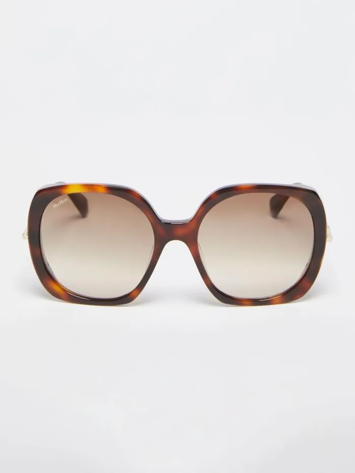 Women Max Mara Eyewear Oversized Glasses Tawny Bronze Brown