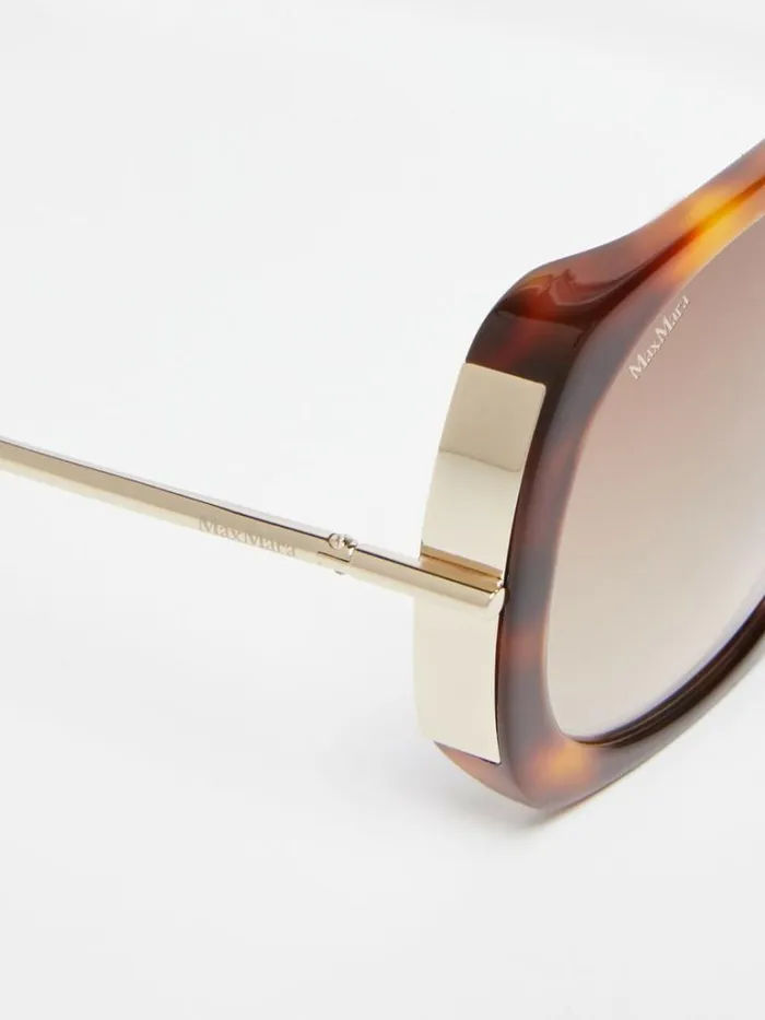 Women Max Mara Eyewear Oversized Glasses Tawny Bronze Brown