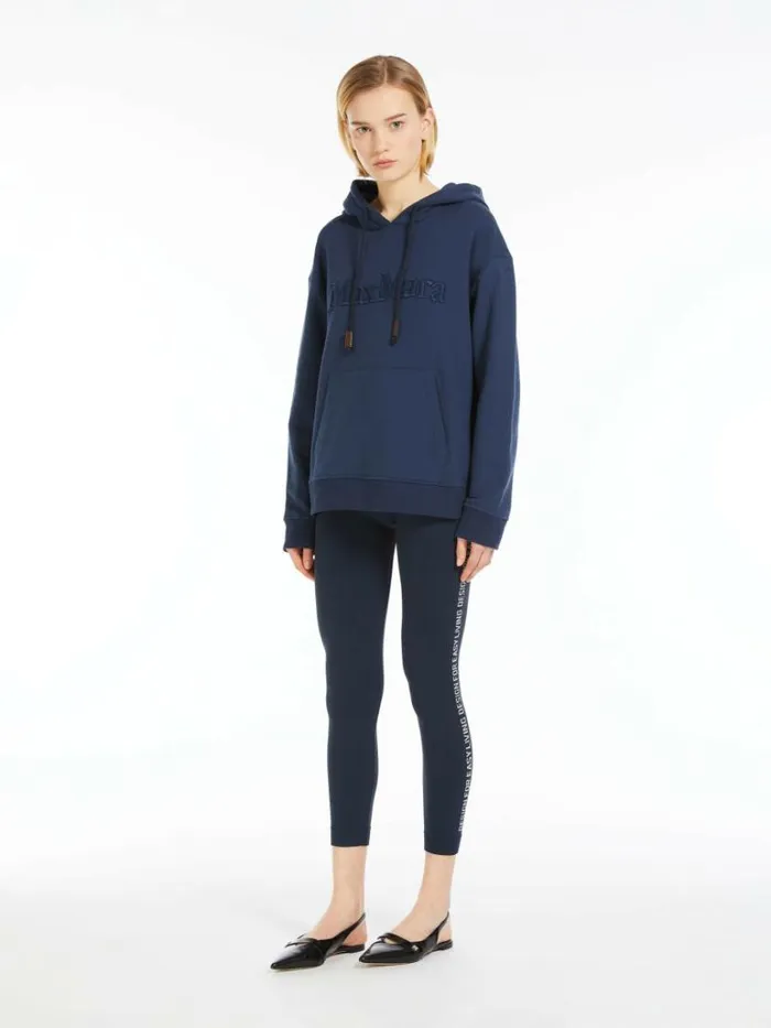 Women Max Mara Hosiery Technical Logo Leggings Ultramarine