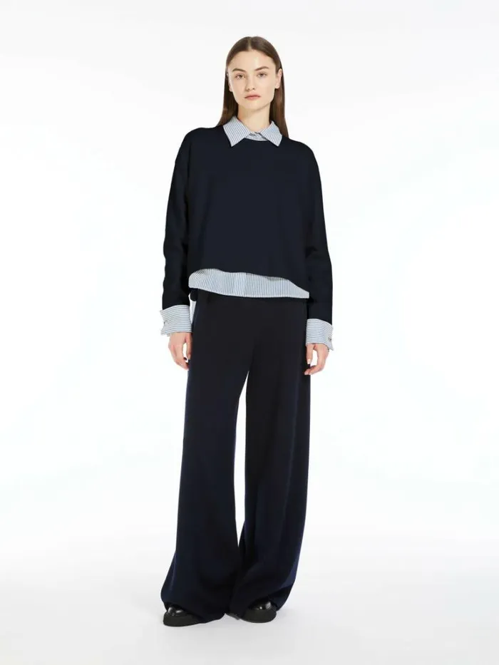 Women Max Mara Knitwear Boxy Wool Jumper Ultramarine