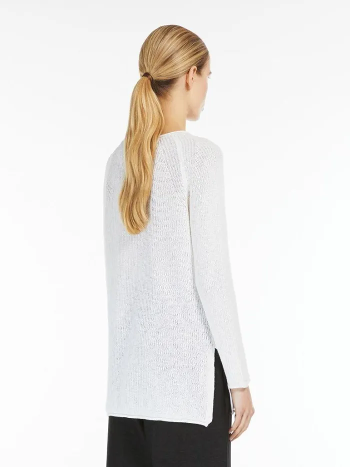Women Max Mara Knitwear Cotton And Linen Yarn Sweater White