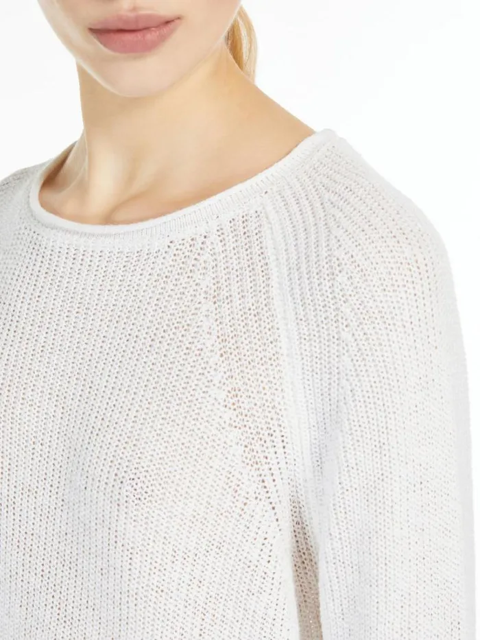 Women Max Mara Knitwear Cotton And Linen Yarn Sweater White