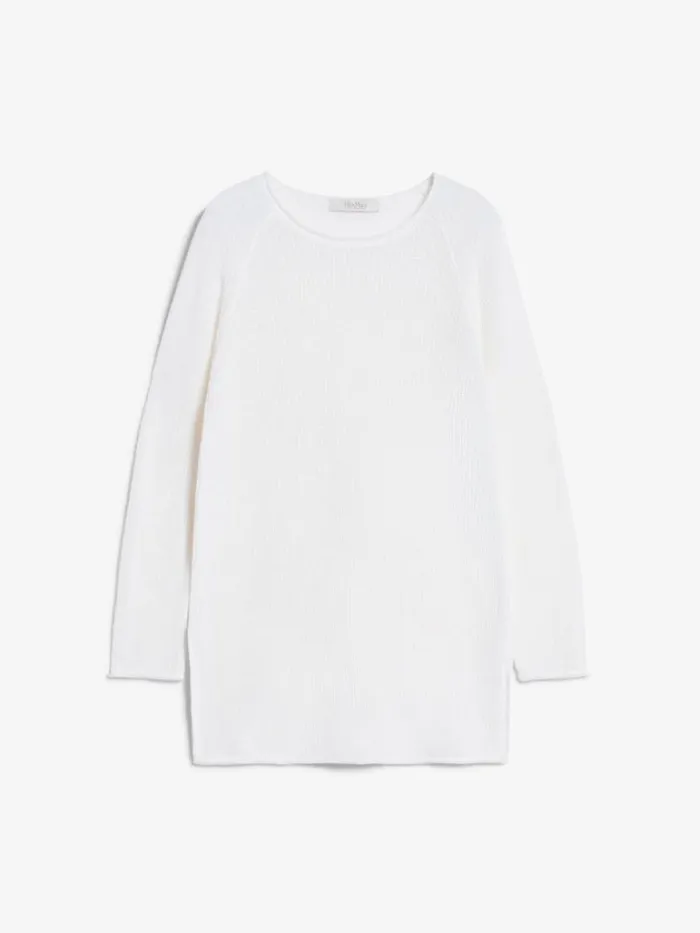 Women Max Mara Knitwear Cotton And Linen Yarn Sweater White