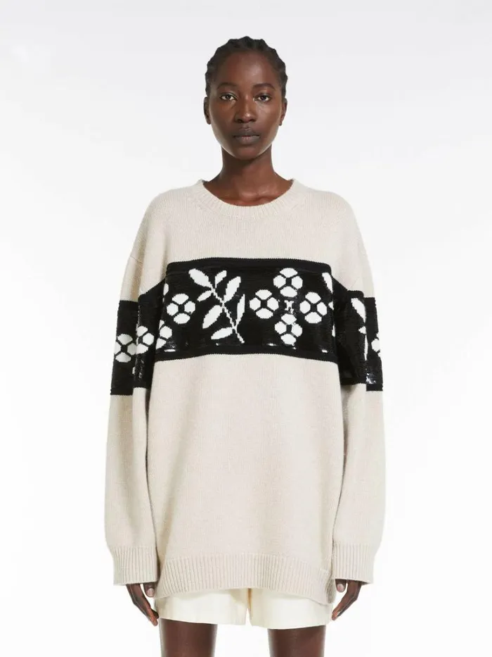 Women Max Mara Knitwear Wool And Cashmere Pullover Beige