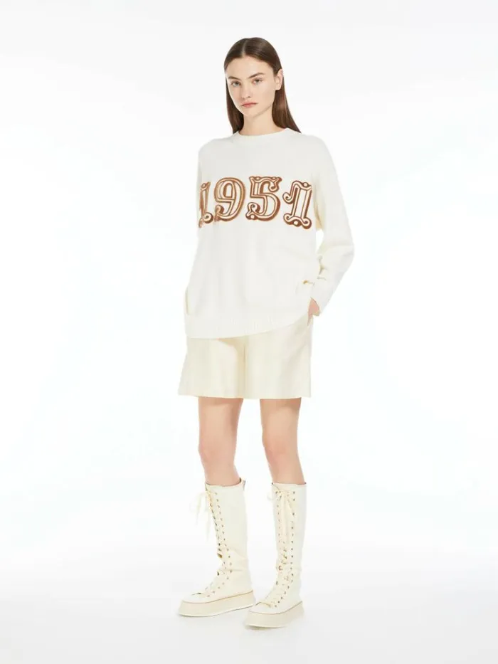 Women Max Mara Knitwear Wool And Cashmere Pullover White