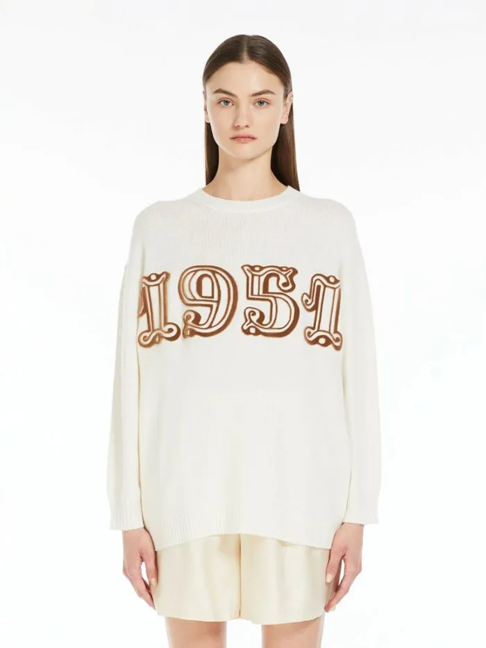Women Max Mara Knitwear Wool And Cashmere Pullover White