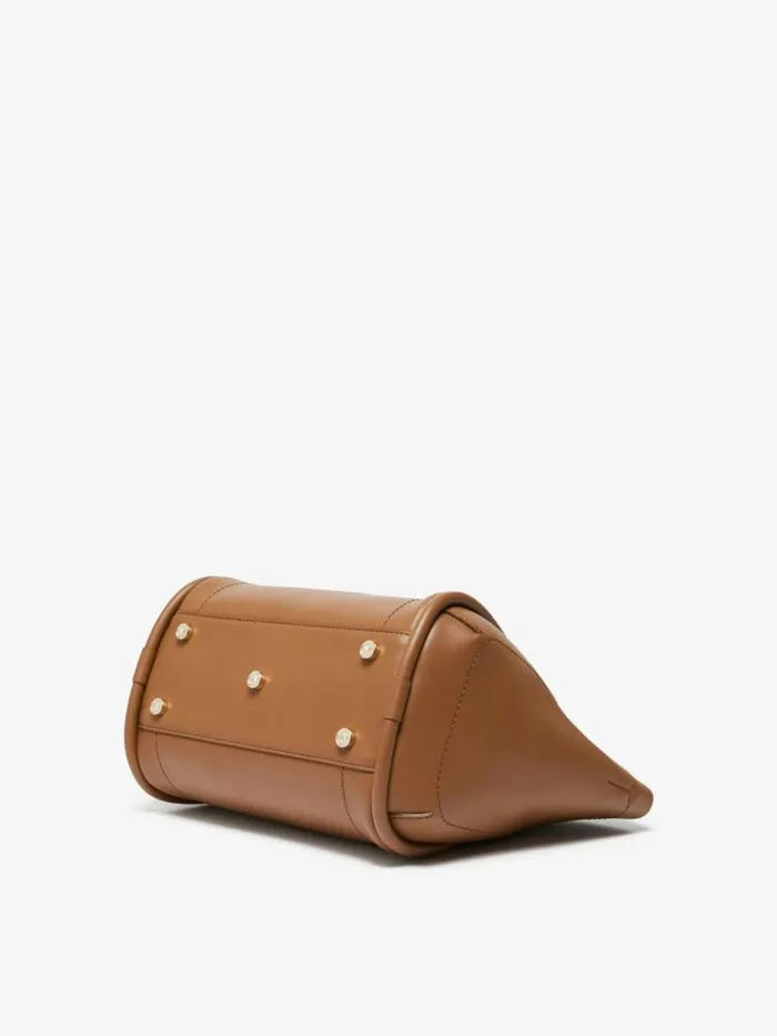 Women Max Mara Marine Bag Small Leather Marine Bag Tobacco
