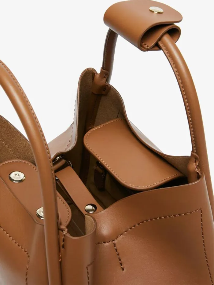 Women Max Mara Marine Bag Small Leather Marine Bag Tobacco