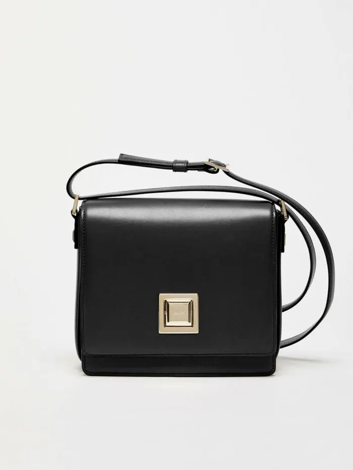 Women Max Mara MM Bag Medium Leather MM Bag Black