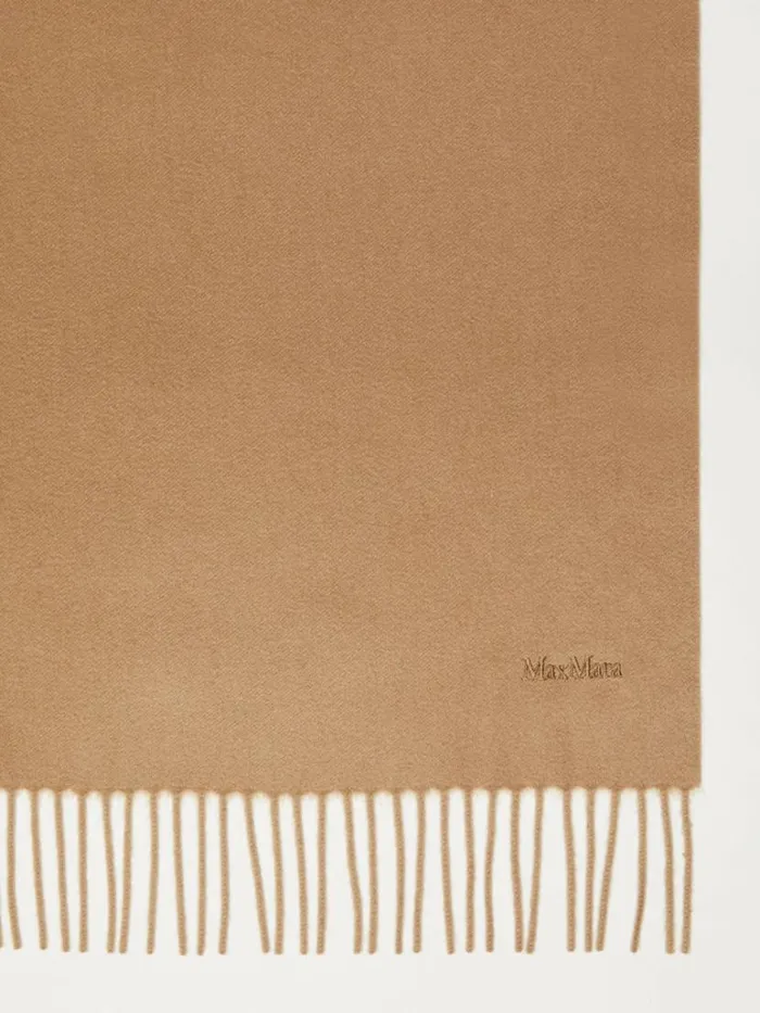 Women Max Mara Scarves And Foulards Cashmere Stole With Embroidery Camel