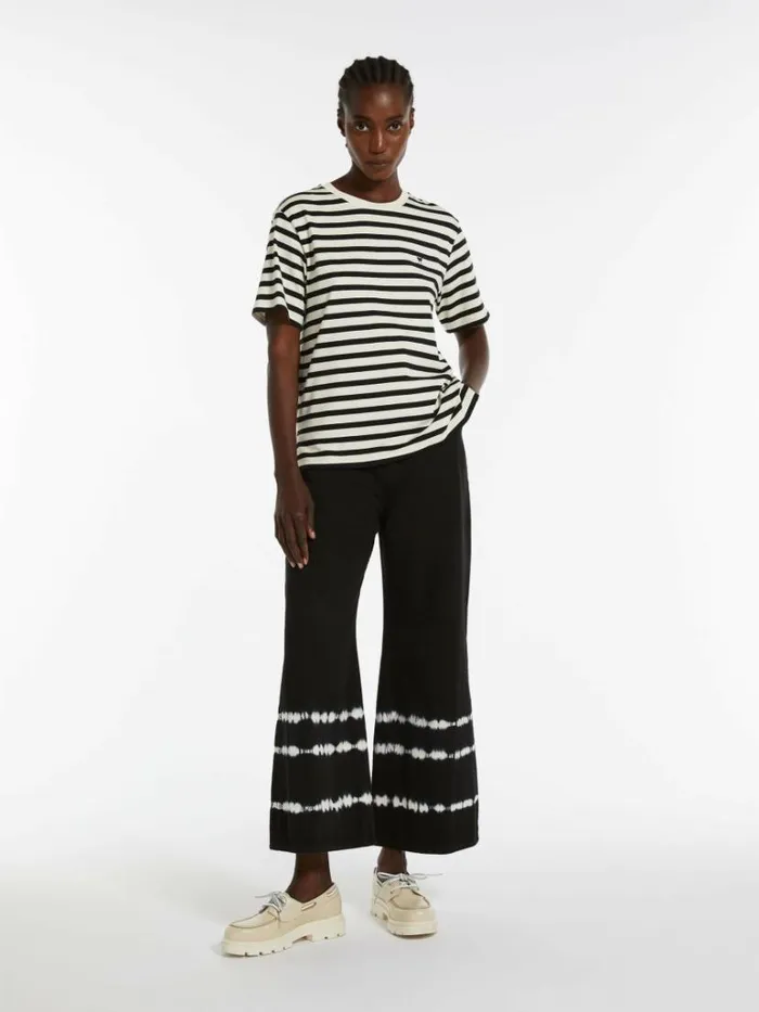 Women Max Mara Tops And Tshirts Striped Jersey Tshirt Black