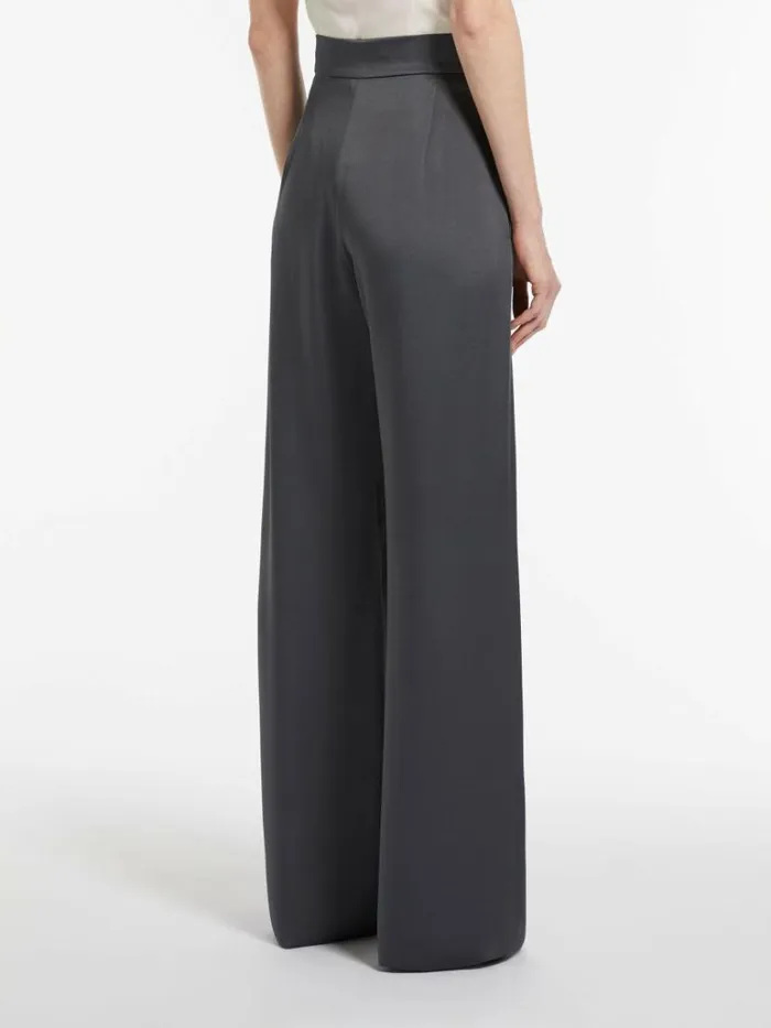 Women Max Mara Trousers And Jeans Flowing Satin Trousers Dark Grey
