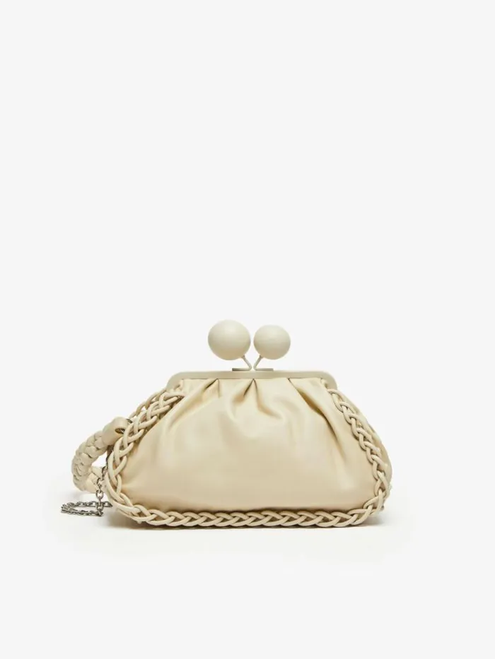 Women Max Mara Weekend Bag Medium Leather Pasticcino Bag Ivory
