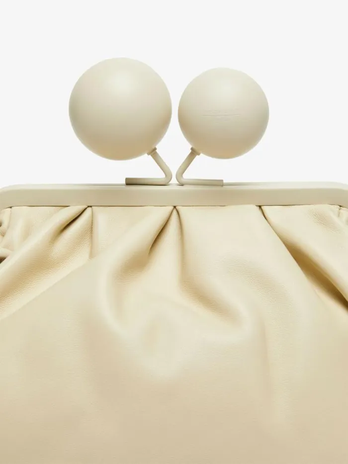 Women Max Mara Weekend Bag Medium Leather Pasticcino Bag Ivory