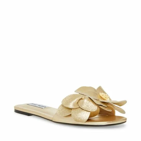 Women MELENA GOLD LEATHER Gold Leather Steve Madden Sandals
