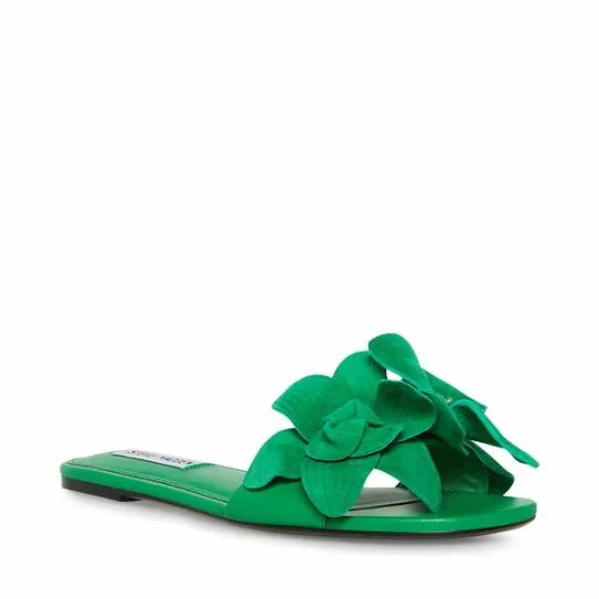 Women MELENA GREEN SUEDE Green Suede Steve Madden Sandals
