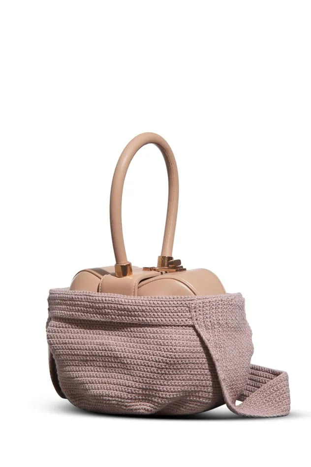 WomenMen Crossbody Bags Gabriela Hearst Crossover Knit Bag In Nude Cashmere