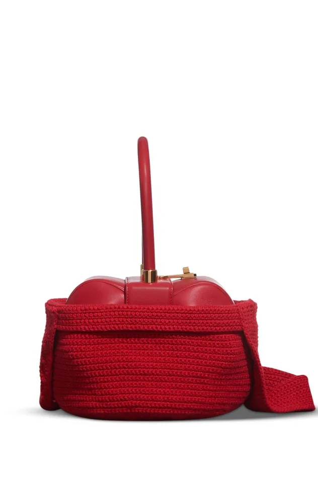 WomenMen Crossbody Bags Gabriela Hearst Crossover Knit Bag In Red Cashmere