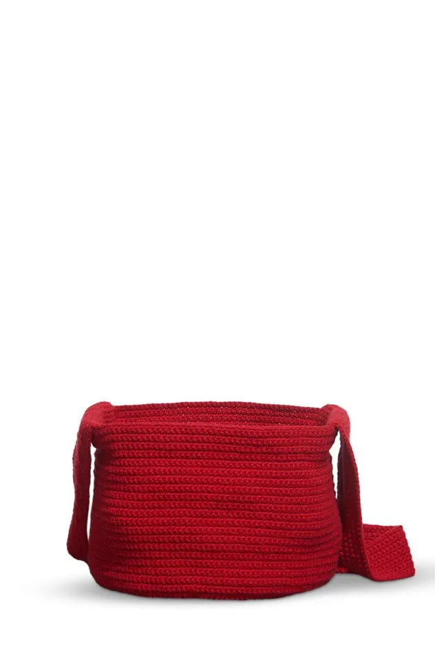 WomenMen Crossbody Bags Gabriela Hearst Crossover Knit Bag In Red Cashmere