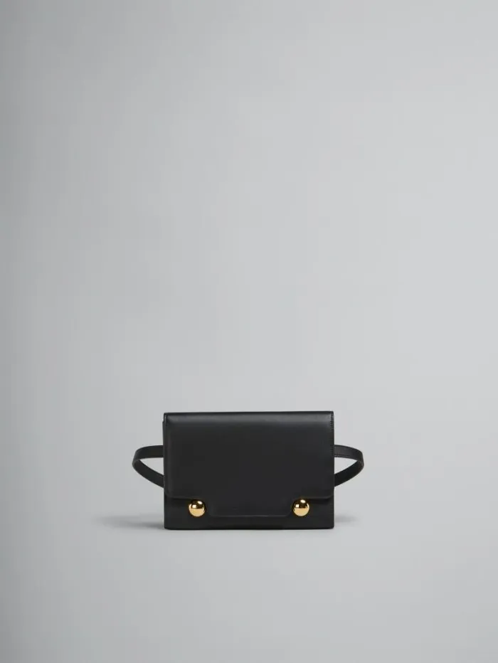 WomenMen Marni Trunkaroo Bag Black Leather Trunkaroo Bum Bag