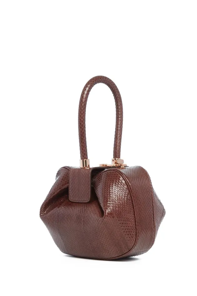 WomenMen Top Handles Gabriela Hearst Nina Bag In Chocolate Snakeskin