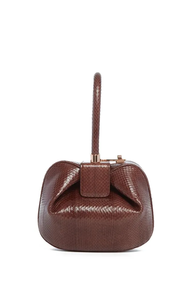 WomenMen Top Handles Gabriela Hearst Nina Bag In Chocolate Snakeskin