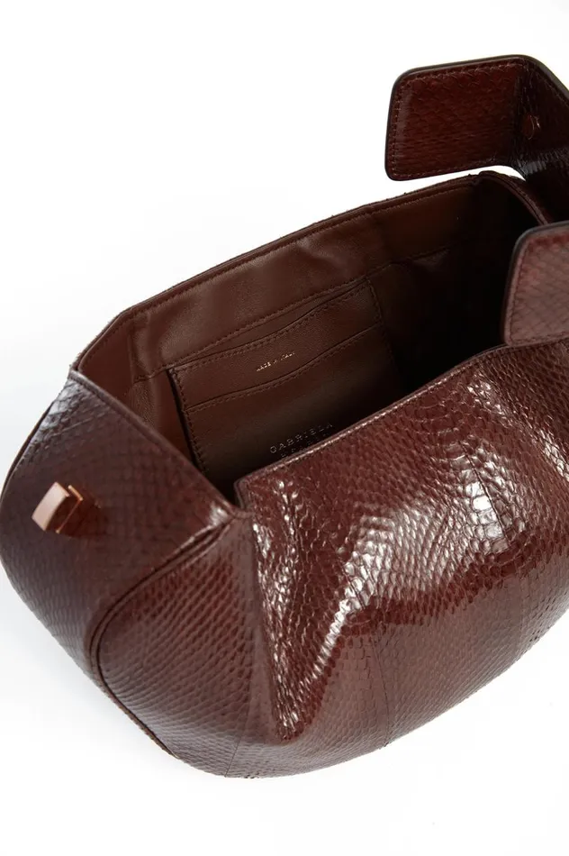 WomenMen Top Handles Gabriela Hearst Nina Bag In Chocolate Snakeskin