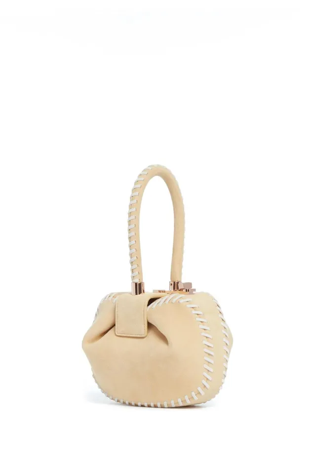 WomenMen Top Handles Gabriela Hearst Whipstitch Demi Bag In Nude Suede