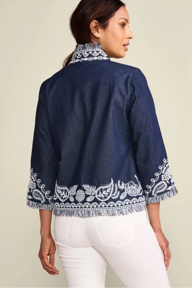 Women Mesaria Jacket Denim Blue Soft Surroundings Toppers Women Mesaria Jacket Denim Blue Soft Surroundings Toppers