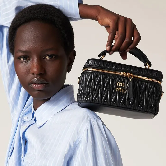 Women Mini Bags Miu Miu Matelass Nappa Leather Shoulder Bag Black Women Mini Bags Miu Miu Matelass Nappa Leather Shoulder Bag Black
