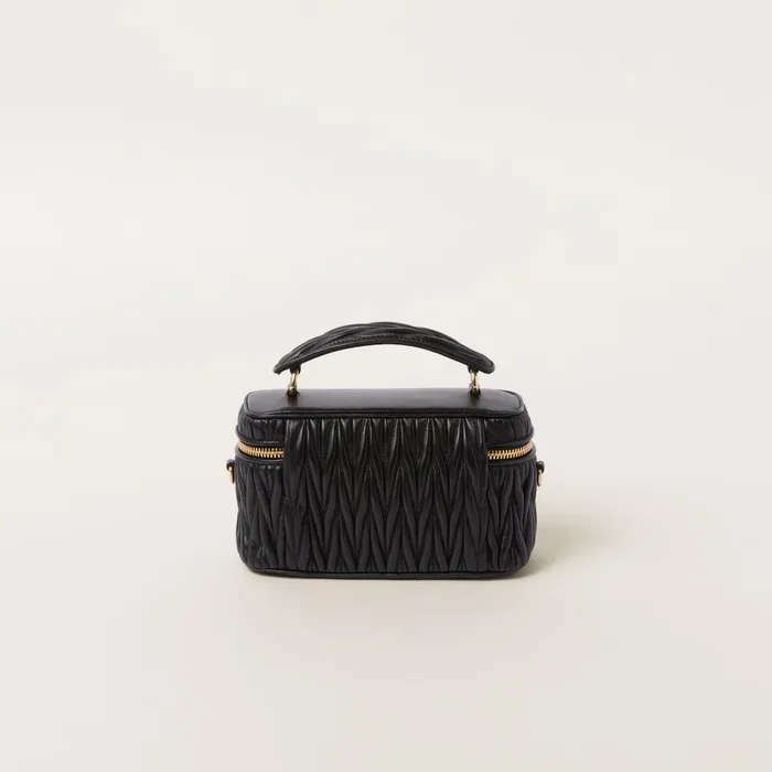 Women Mini Bags Miu Miu Matelass Nappa Leather Shoulder Bag Black Women Mini Bags Miu Miu Matelass Nappa Leather Shoulder Bag Black