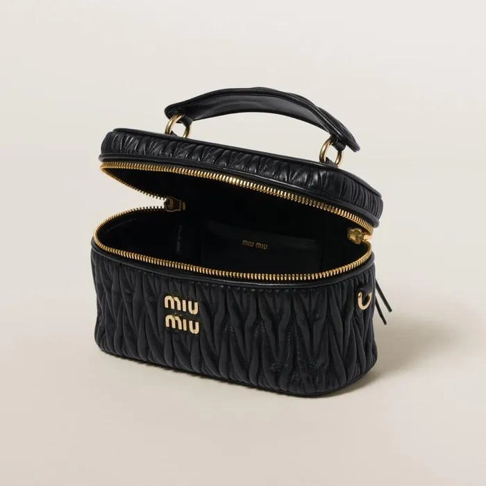 Women Mini Bags Miu Miu Matelass Nappa Leather Shoulder Bag Black Women Mini Bags Miu Miu Matelass Nappa Leather Shoulder Bag Black