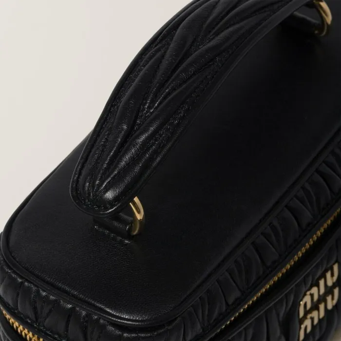 Women Mini Bags Miu Miu Matelass Nappa Leather Shoulder Bag Black Women Mini Bags Miu Miu Matelass Nappa Leather Shoulder Bag Black