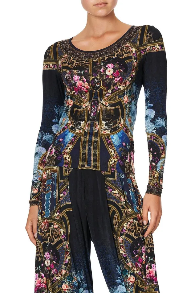Women Modest Clothing Camilla Long Sleeve Fitted Top Fields Of Treasure