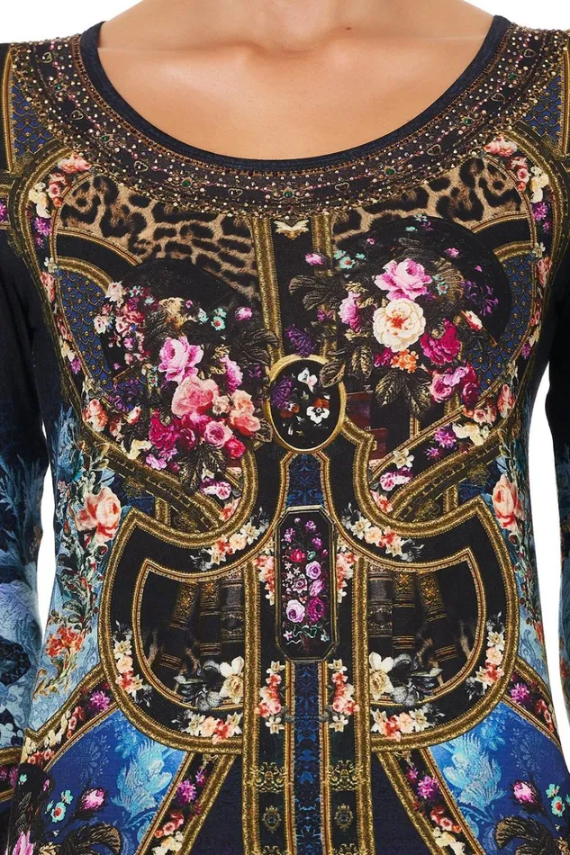 Women Modest Clothing Camilla Long Sleeve Fitted Top Fields Of Treasure