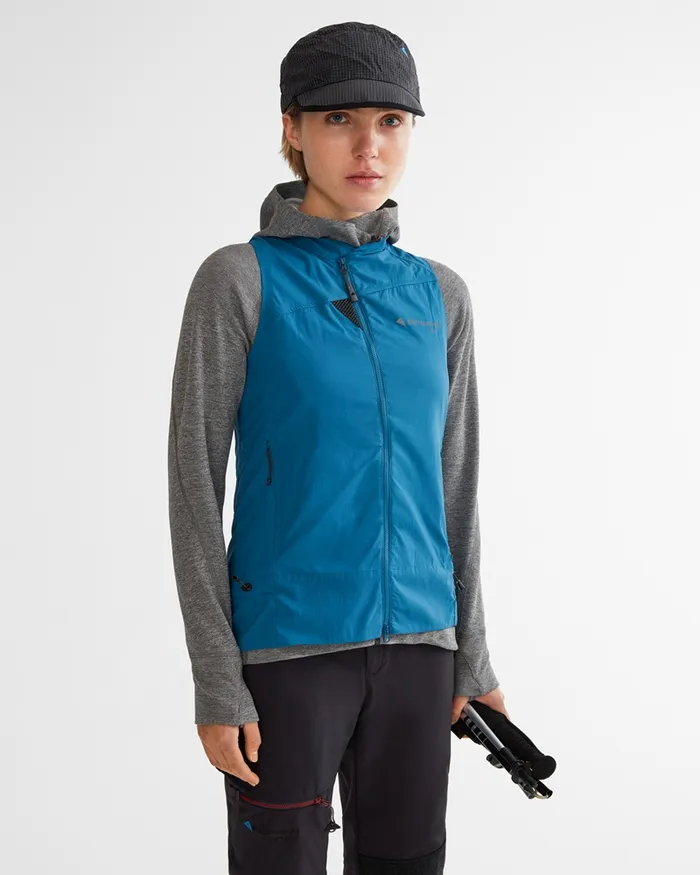 Women Nal Windbreaker Vest Blue Sapphire Klttermusen Vests